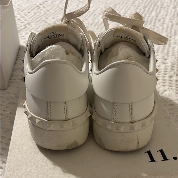 Valentino White Studded Women's Sneakers - Picture 7 of 12